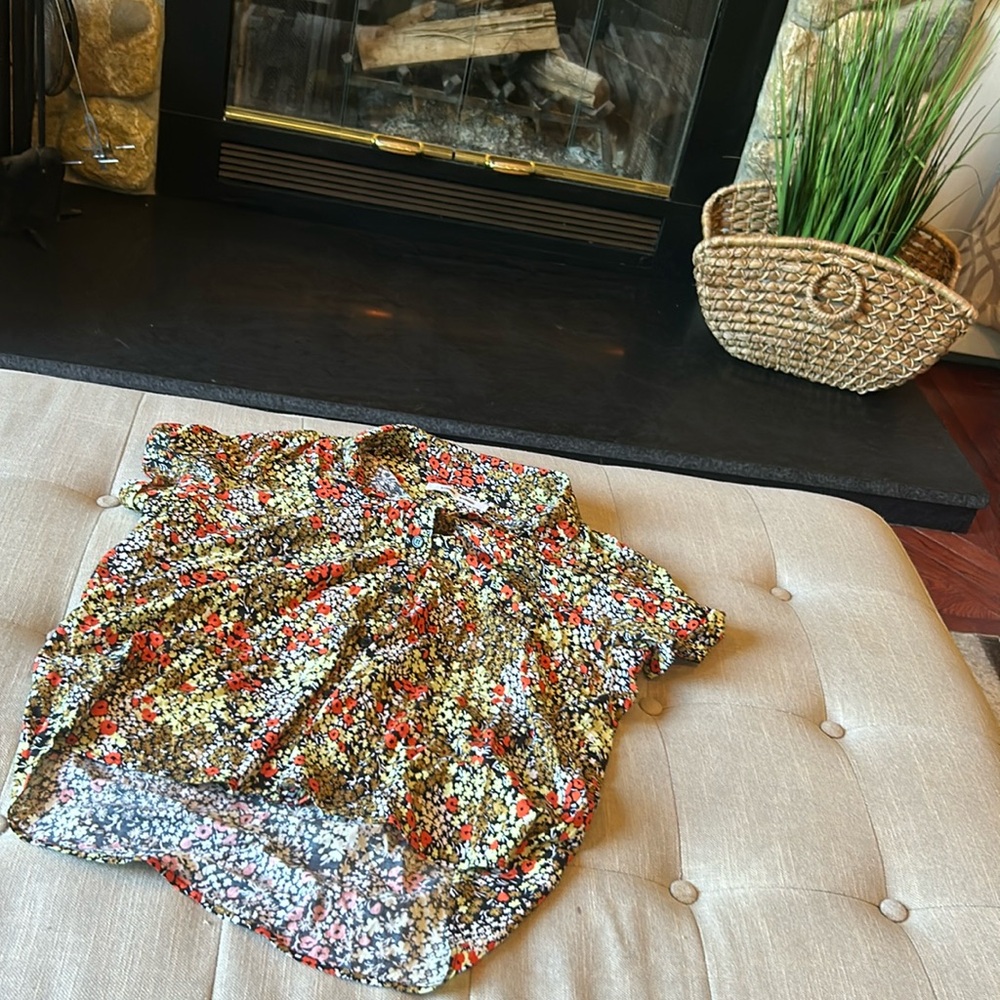Samsoe Multicolored Floral Sheath Blouse Size Small